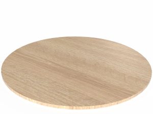 Plateau chêne rond 100 cm épaisseur 19 mm – table en bois massif pour 4 personnes, format compact et convivial